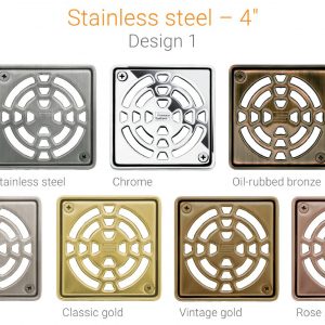 Schluter®-KERDI-DRAIN 4″ Grate Assembly Stainless Steel Design 1