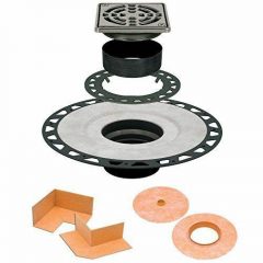 Kerdi-Drain Flange Kit with Seals and Corners / Without Grate
