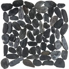 Pacific Beach Pebbles Series – Obsidian Black Sliced