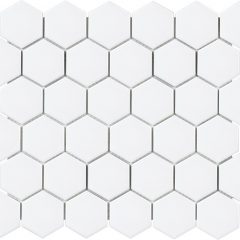 Soho Series 2″ White Matte Hexagonal Mosaic