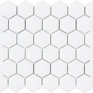 Soho Series 2″ White Matte Hexagonal Mosaic