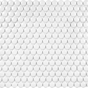 Soho Series 3/4″ White Gloss Penny Round Mosaics