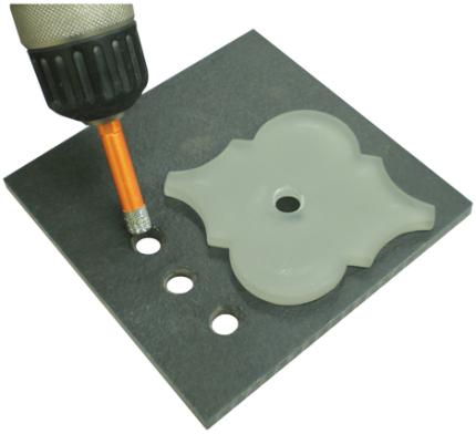 Drilling porcelain tile with an Ubertile diamond bit